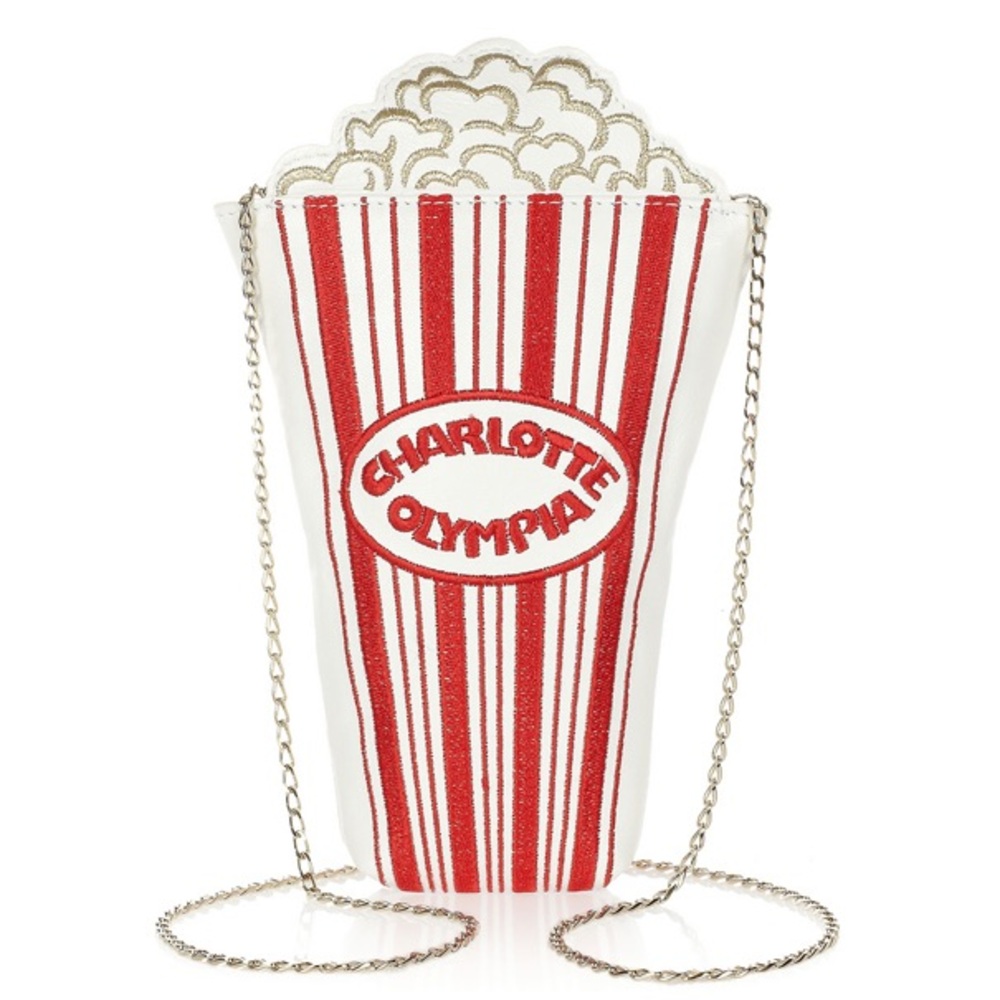 BRAND NEW Charlotte Olympia Movie Night Popcorn Bag w/ Dust Bag & Box NWT